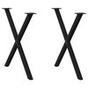 vidaXL Eettafelpoten 2 st X-vormig 80x(72-73) cm staal zwart