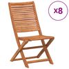 vidaXL Opklapbare stoelen, 8 stuks, 51x66x95 cm, massief acaciahout.