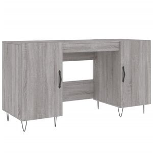 vidaXL Bureau 140x50x75 cm bewerkt hout grijs sonoma eikenkleurig