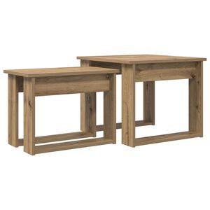 vidaXL Koffietafel Set 2 pcs Artisan Eiken Bewerkt hout