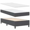 vidaXL Boxspringbed Donkergrijs en Wit 90 x 200 cm Katoen Stof