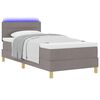 vidaXL LED Box Spring Bed met matras met LED Taupe 100 x 200 cm Stof