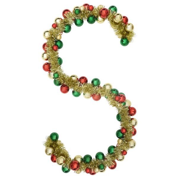 vidaXL Kerstbal Guirlande Multikleur 186 cm Polystyreen