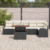 vidaXL Tuin Sofa Set met kussen 7 pcs Zwart en Crème