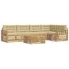vidaXL Buiten bankenset 6 st 5-zits Wit en Beige Polyester