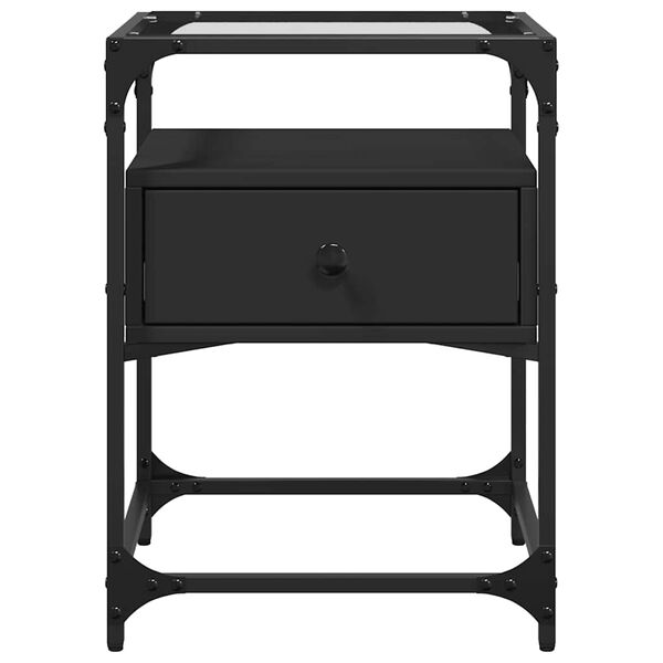 vidaXL Nachtkastjes 2 st 40x40x55 cm bewerkt hout zwart