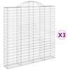 vidaXL Schanskorven 3 st gewelfd 200x30x200/220 cm ijzer