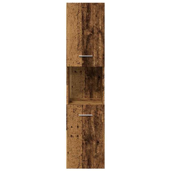 vidaXL Badkamerwandkast 30x30x130 cm bewerkt hout oud houtkleurig
