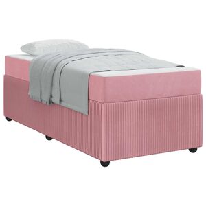 vidaXL Bedframe met matras Roze 90 x 190 cm Stof