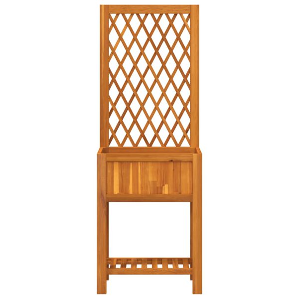 vidaXL Plantenbak met latwerk en schap 55x29,5x152 cm acaciahout