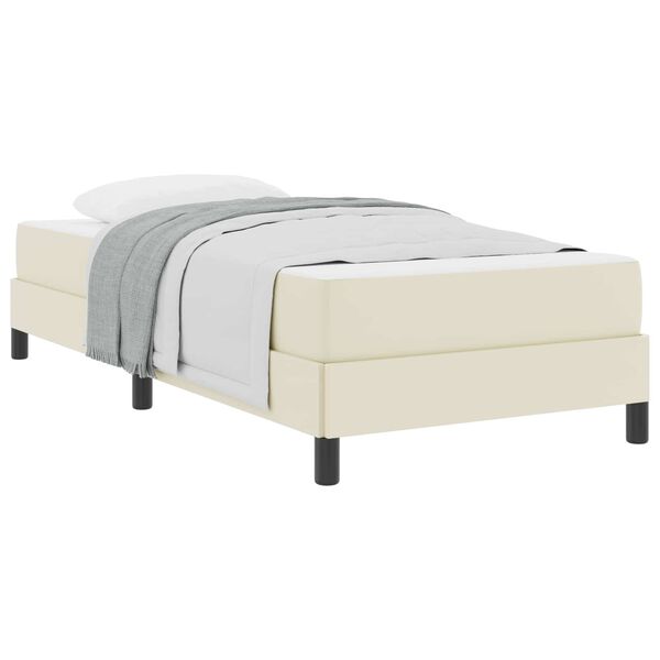 vidaXL Bedframe met matras Cr&egrave;me 90 x 200 cm Stof