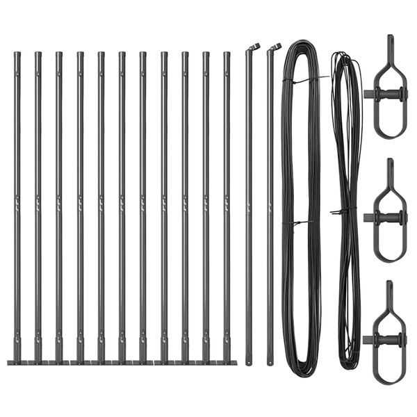 vidaXL Hekpalen 13 pcs Grijs Ø32mm 170 cm Gegalvaniseerd staal