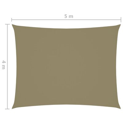 vidaXL Zonnescherm rechthoekig 4x5 m oxford stof beige