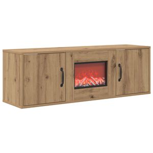 vidaXL Elektrische haard Artisanaal eiken 110 x 30 x 36,5 cm