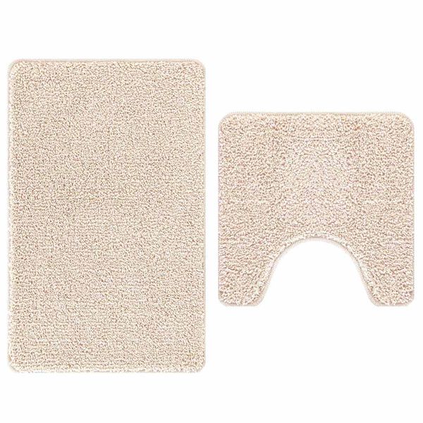 vidaXL Antislip Badmat Set 2 pcs Cr&egrave;me PP