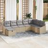 vidaXL Tuin Sofa Set met kussen 8 pcs Beige 55 x 62 x 69 cm Poly riet