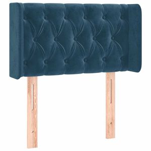 vidaXL Hoofdbord met randen 83x16x78/88 cm fluweel donkerblauw
