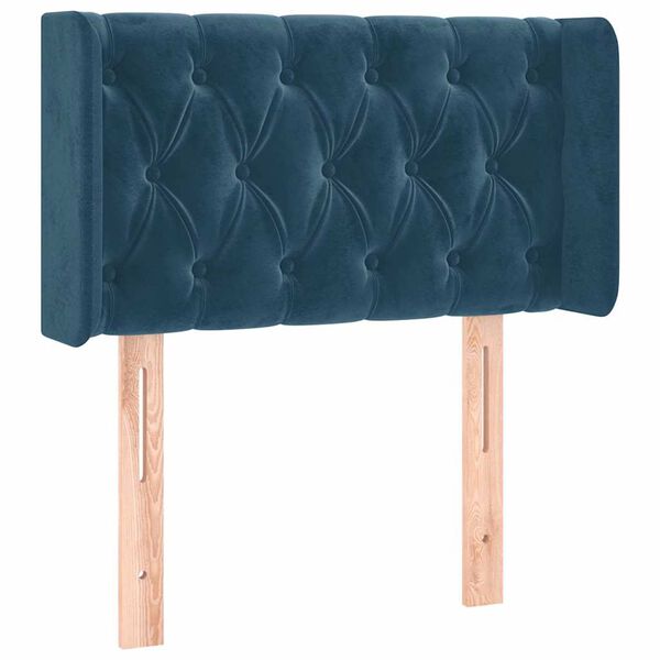 vidaXL Hoofdbord met randen 83x16x78/88 cm fluweel donkerblauw
