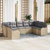 vidaXL Tuin Sofa Set met kussen 9 pcs Beige Poly riet