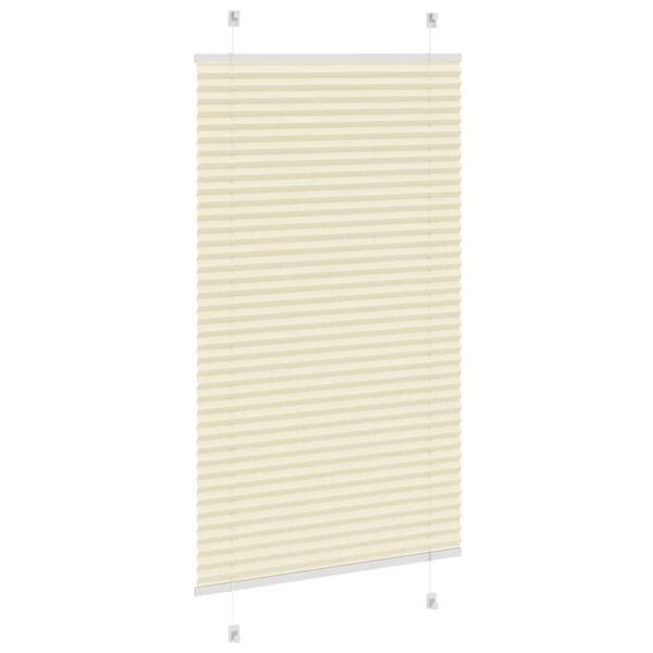 vidaXL Pliss&eacute; rolgordijn 75x100 cm stofbreedte 74,4 cm polyester cr&egrave;me