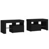 vidaXL Nachtkastjes 2 st LED-verlichting 70x36,5x40 cm hoogglans zwart