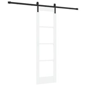vidaXL Schuifdeur ORKDAL Wit 61 x 198,5 cm Massief grenenhout en glas