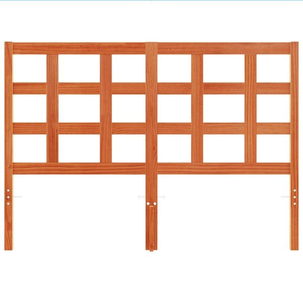 vidaXL Hoofdbord 135 cm massief grenenhout wasbruin