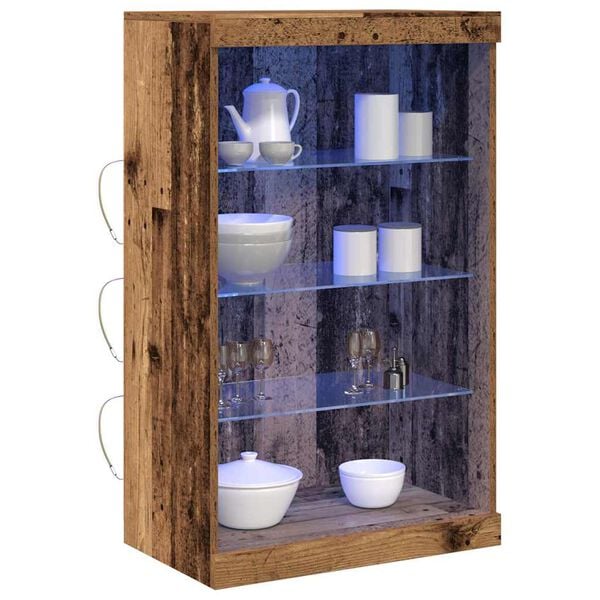 vidaXL LED Sideboard Oudhout 60,5 x 37 x 100 cm Bewerkt hout