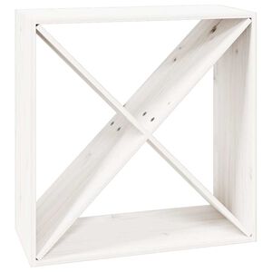 vidaXL Wijnkast 62x25x62 cm massief grenenhout wit