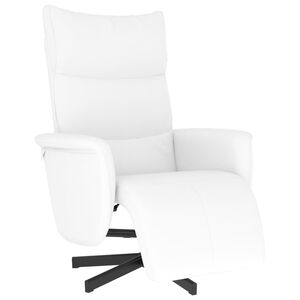 vidaXL Fauteuil verstelbaar met voetensteun kunstleer wit