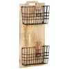 vidaXL Tijdschriftenwandrek 33x10x67 cm massief ruw mangohout