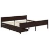 vidaXL Bedframe met 2 lades massief grenenhout donkerbruin 200x200 cm