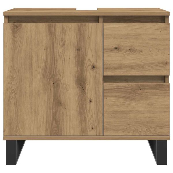 vidaXL Badkamerkast 65x33x60 cm bewerkt hout artisanaal eikenkleurig