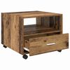 vidaXL Salontafel met lade Oud Hout 55 x 55 x 45cm Bewerkt hout