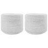 vidaXL Katoen Touw 2 st 2 mm 100 m Wit 100% Katoen