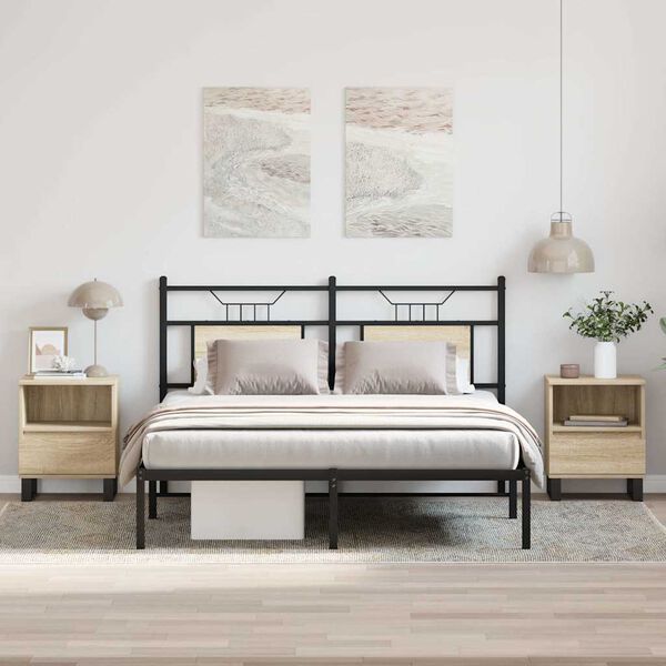 vidaXL Nachtkastjes 2 st 40x35x50 cm sonoma eikenkleurig