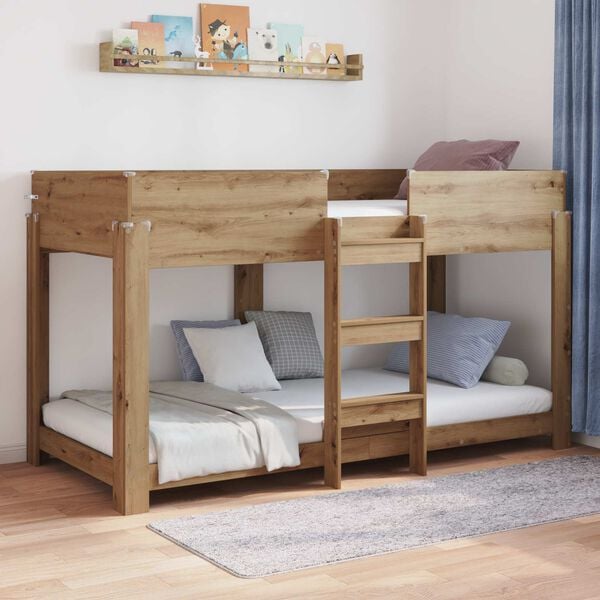vidaXL Bunk Bed voor Kinderen Artisan Eiken 100 x 200 cm Bewerkt hout