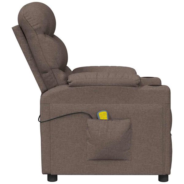 vidaXL Massagestoel stof taupe