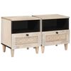vidaXL Nachtkastje 2 pcs Beige 40 x 33 x 46 cm Massief acaciahout
