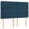 vidaXL Bedframe zonder matras 140x190 cm fluweel donkerblauw