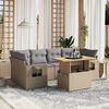 vidaXL 7-delige Loungeset met kussens poly rattan beige