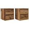 vidaXL Nachtkastjes wandgemonteerd 2 st 38x34x40 cm oud houtkleurig