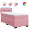 vidaXL Boxspring met matras fluweel roze 100x200 cm