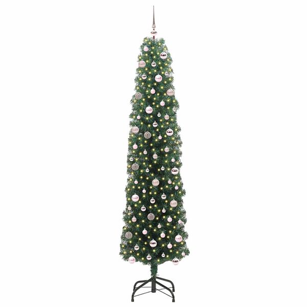 vidaXL Kunstkerstboom Groen 240 cm PVC en Staal en Kunststof