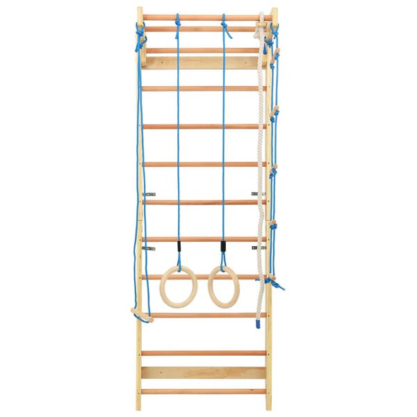 vidaXL Binnenklimset met ladders en ringen hout
