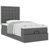 vidaXL Ottoman bed met matras 100x200cm stof donkergrijs