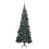 vidaXL Hoek Kunstkerstboom met 300 LED Groen 180 cm PVC en Metaal