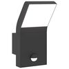 vidaXL Buitenwandlamp LED met sensors gegoten aluminium zwart