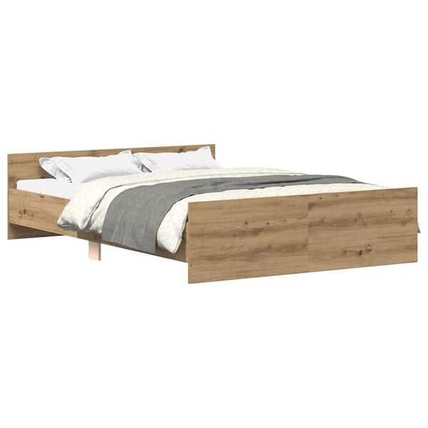vidaXL Bedframe zonder matras spaanplaat artisanaal eikenkleurig
