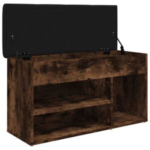 vidaXL Schoenenbank 82x32x45,5 cm bewerkt hout gerookt eikenkleurig